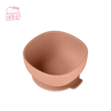 No Spill Soup Safe BPA Free Environmentally Eco Friendly Non Slip Square Silicone Suction Bowl Baby Infant Toddler Kid Tableware